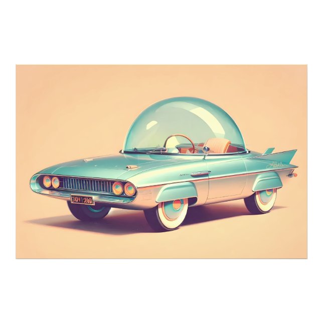 Impression Photo Voiture Blaster à Bulle Futuriste Atomique  (Devant)