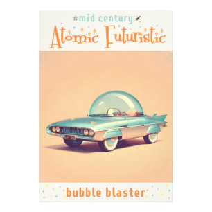 Impression Photo Voiture Blaster à Bulle Futuriste Atomique
