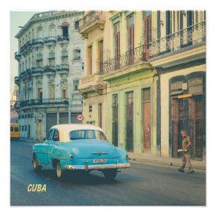 Impression Photo Voiture Classique Vintage La Havane Cuba Photograp