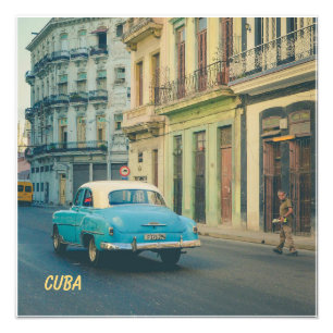 Impression Photo Voiture Classique Vintage La Havane Cuba Photograp