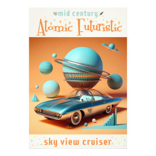 Impression Photo Voiture Cruiser Vue Ciel Futuriste Atomique