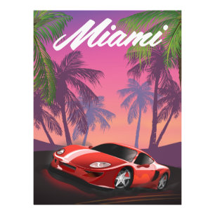 Impression Photo voiture de sport Miami 1990