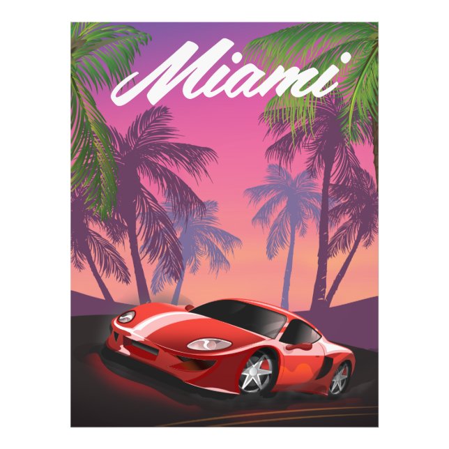 Impression Photo voiture de sport Miami 1990 (Devant)