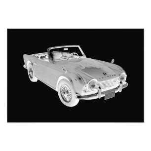 Impression Photo Voiture de sport Tr4 Triumph noir et blanc