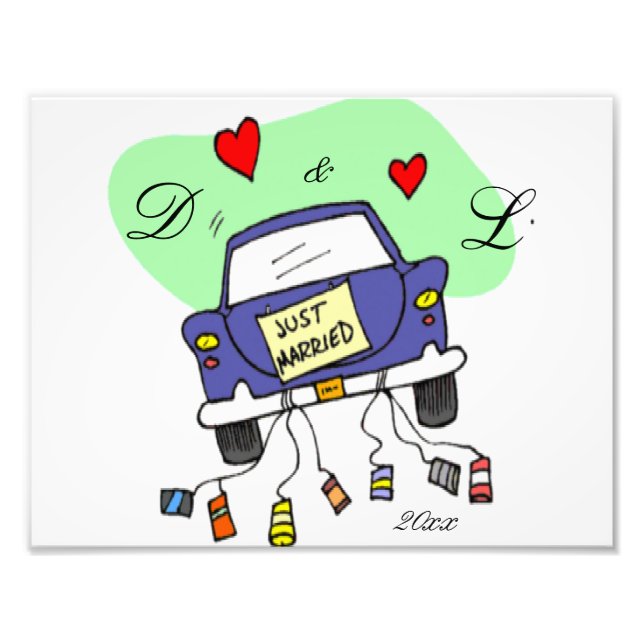 Impression Photo Voiture juste mariée (Devant)