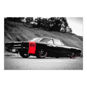 Impression Photo Voiture Musclée Classique Noire