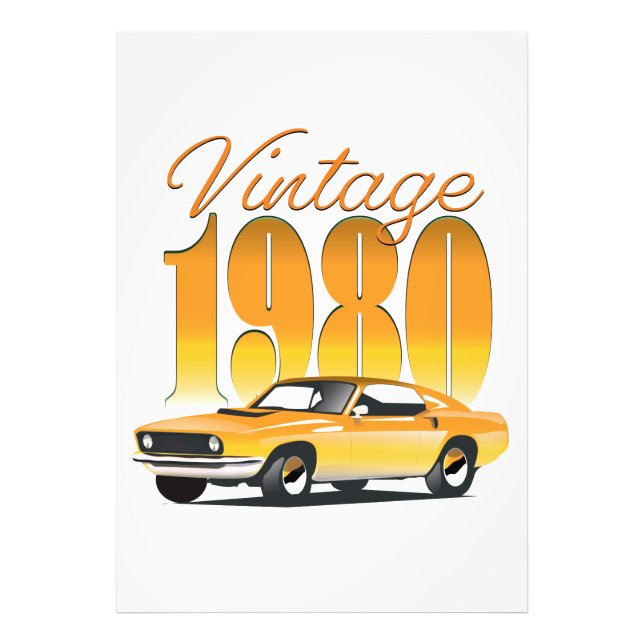 Impression Photo Voiture Rétro Vintage 1980 (Devant)