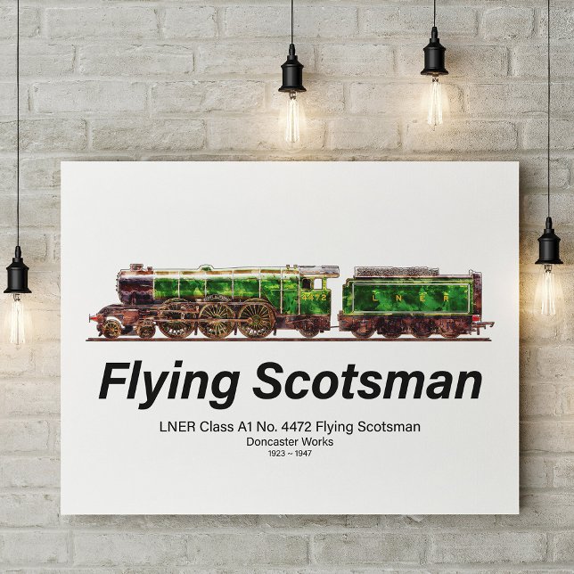Impression Photo Volant Scotsman Steam Train Anglais Locomotive (Flying Scotsman Steam Train English Locomotive. Photo Print)