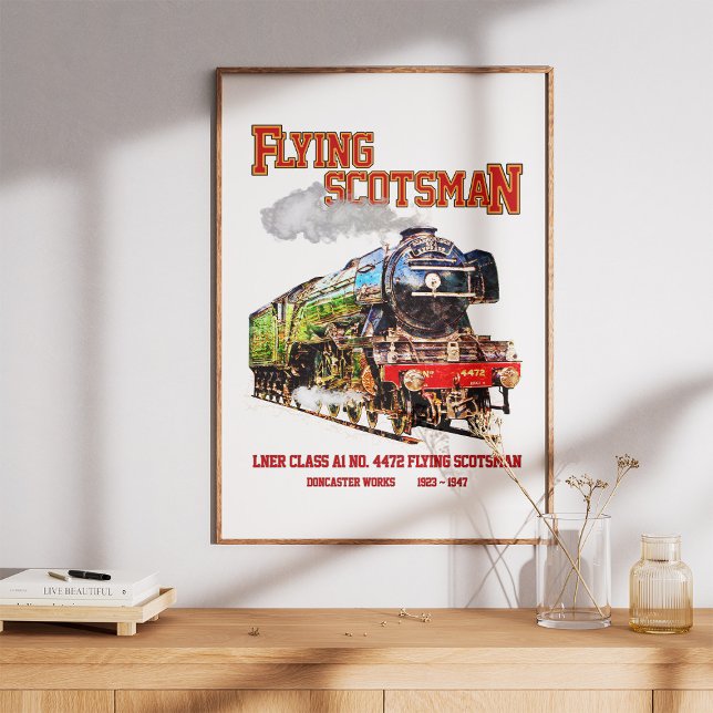 Impression Photo Volant Scotsman Steam Train Anglais Locomotive (Flying Scotsman Steam Train English Locomotive. Photo Print)