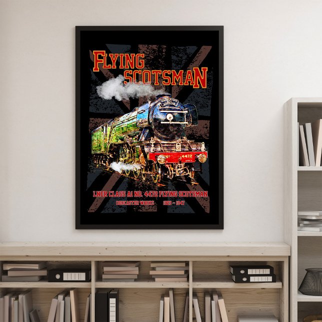 Impression Photo Volant Scotsman Steam Train Anglais Locomotive (Flying Scotsman Steam Train English Locomotive. Photo Print)