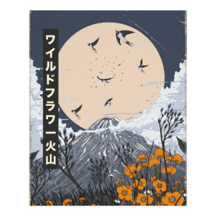 Impression Photo Volcan aux fleurs sauvages