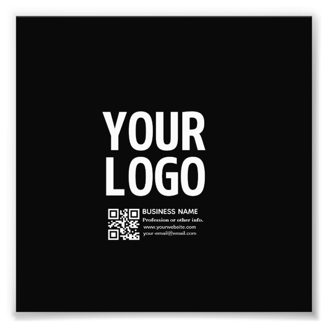 Impression Photo Votre logo avec code QR et texte modifiables  (Devant)