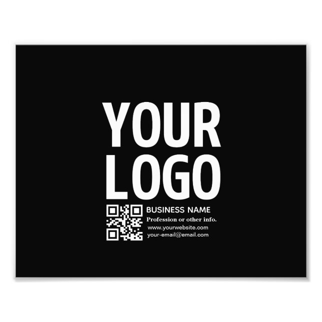 Impression Photo Votre logo avec code QR et texte modifiables  (Devant)