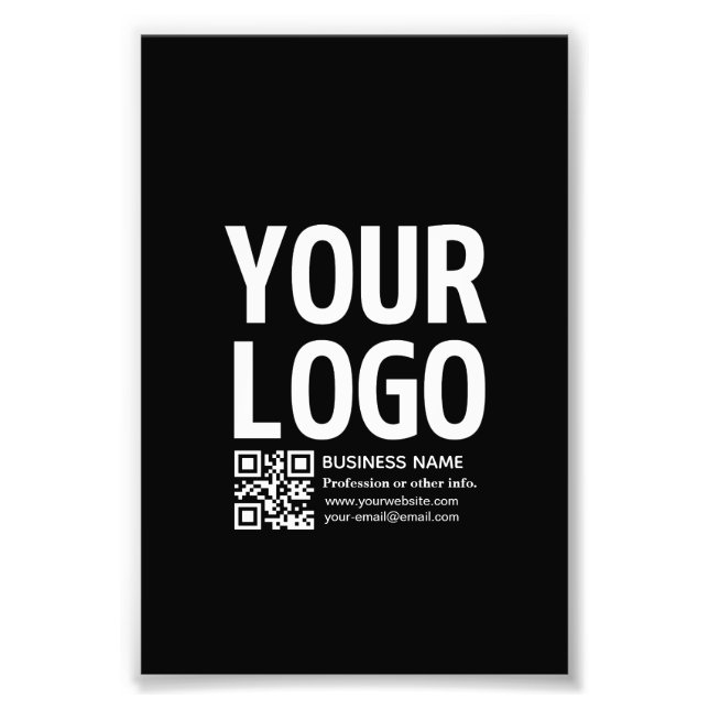 Impression Photo Votre logo avec code QR et texte modifiables  (Devant)