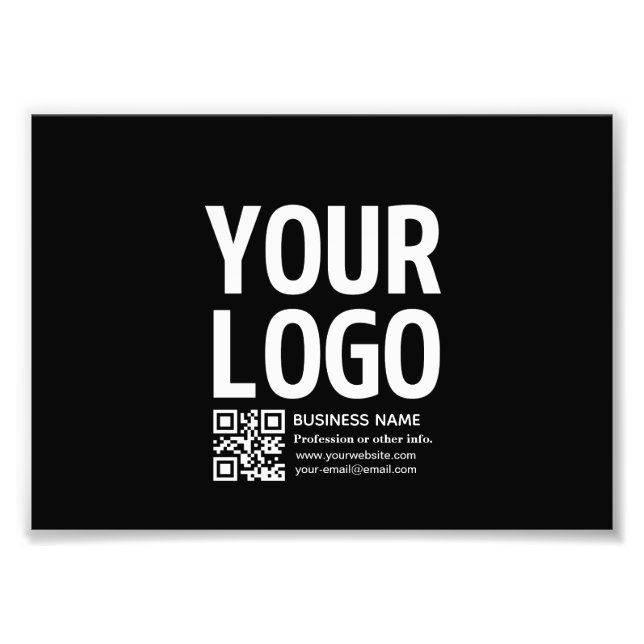 Impression Photo Votre logo avec code QR et texte modifiables  (Devant)