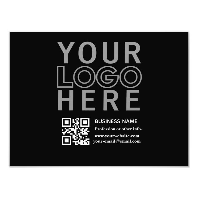 Impression Photo Votre logo avec code QR et texte modifiables (Devant)