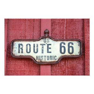 Impression Photo Voyage historique US Route 66 - Connexion rouge
