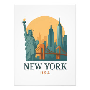 Impression Photo Voyage Minimaliste Vintage à New York 