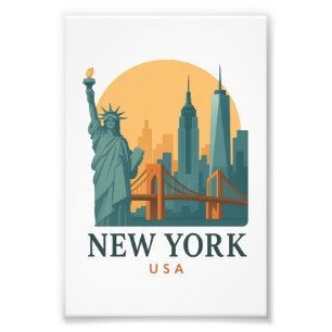Impression Photo Voyage minimaliste vintage à New York 