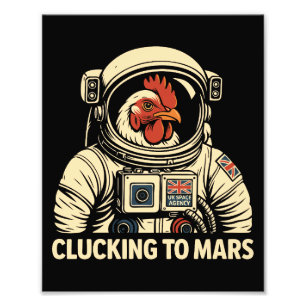 Impression Photo Voyage spatial de poulets d'astronaute