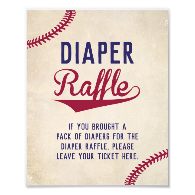 Impression Photo Voyant de baseball Thème Diaper Raffin Affichage S (Devant)