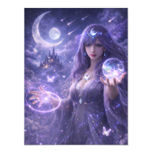 Impression Photo Voyante de la pierre de lune – Affiche Fantasy Gal