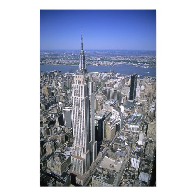 Impression Photo Vue aérienne de l'Empire State Building et (Devant)