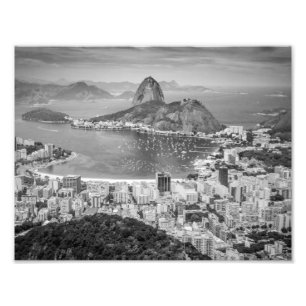 Impression Photo Vue aérienne de Rio de Janeiro de B&W