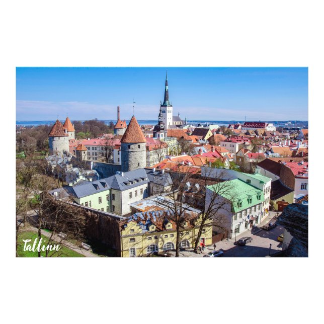 Impression Photo Vue aérienne du centre de Tallinn (Devant)
