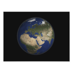 Impression Photo Vue complète de l'Afrique, de l'Europe et du Moyen