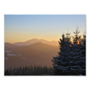 Impression Photo Vue coucher de soleil sur les Tatras