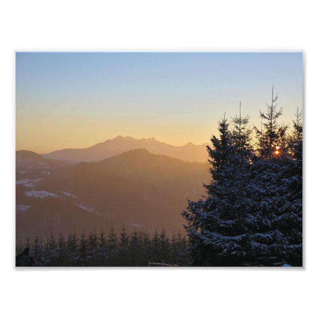 Impression Photo Vue coucher de soleil sur les Tatras (Devant)