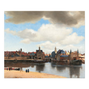 Impression Photo Vue de Delft par Johannes Vermeer