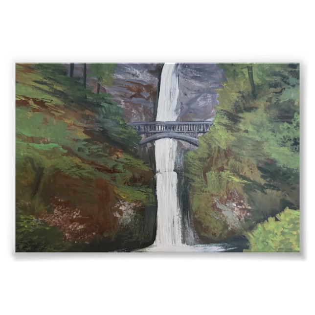 Impression Photo Vue de Multnomah Falls (Devant)