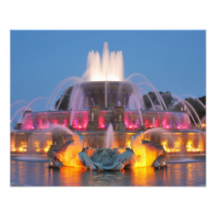 Impression Photo Vue de nuit de fontaine de Buckingham