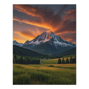 Impression Photo Vue de paysage de montagne
