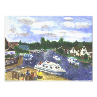 Impression Photo Vue de Wroxham Bridge Norfolk Broads