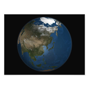 Impression Photo Vue d'ensemble sur l'Asie avec la glace de mer arc