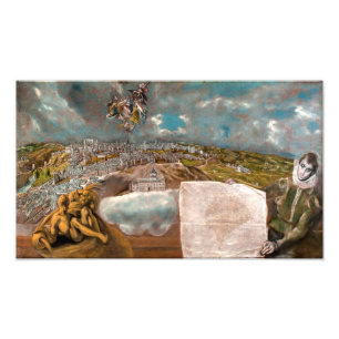 Impression Photo Vue et plan de Tolède El Greco