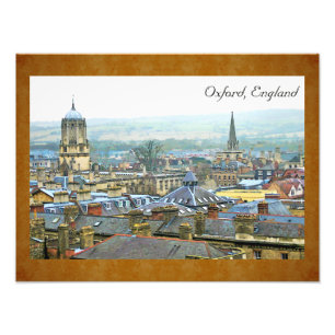 Impression Photo Vue fantastique, Oxford, Angleterre, toit #4