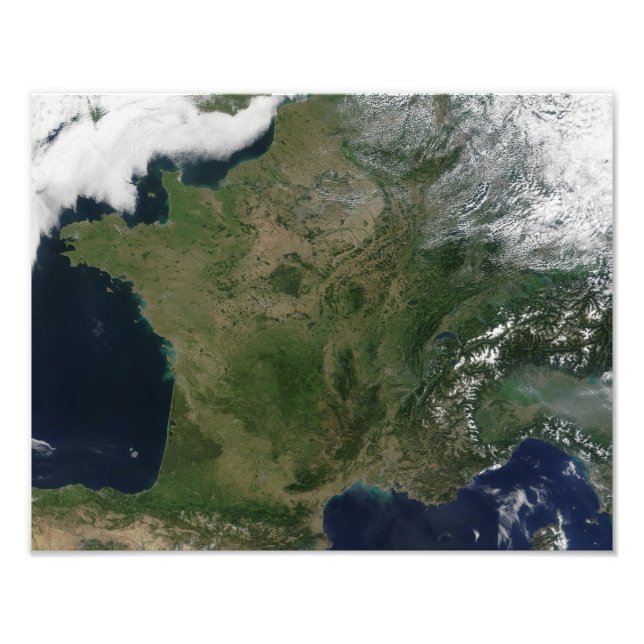 Impression Photo Vue satellite de la France (Devant)