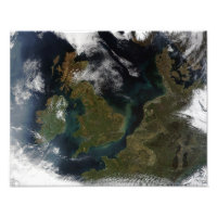 Vue satellite de l'Europe du Nord
