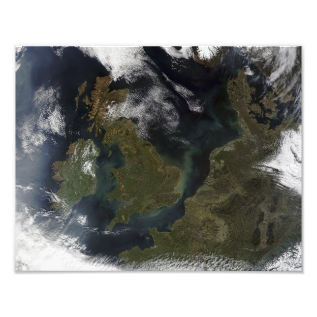 Impression Photo Vue satellite de l'Europe du Nord (Devant)