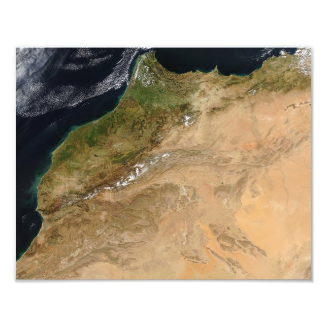 Impression Photo Vue satellite du Maroc (Devant)