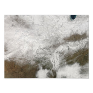 Impression Photo Vue satellite d'une tempête hivernale sévère