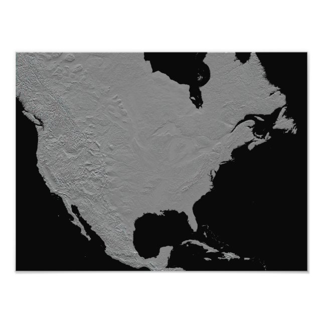 Impression Photo Vue stéréoscopique de l'Amérique du Nord (Devant)