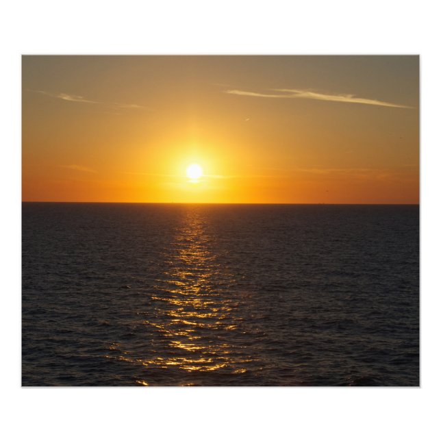 Impression Photo Vue sur la mer - coucher de soleil (Devant)