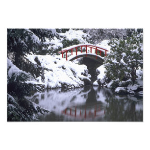 Impression Photo WA, Seattle, Pont de lune et étang après l'hiver