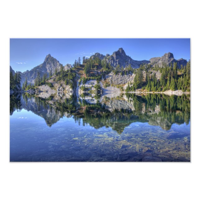 Impression Photo WA, zone sauvage Alpine Lakes, lac Gem, avec (Devant)