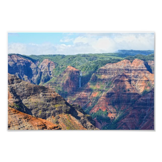 Impression Photo Waipoo Falls in Waimea Canyon, Kauai, Hawaii (Devant)